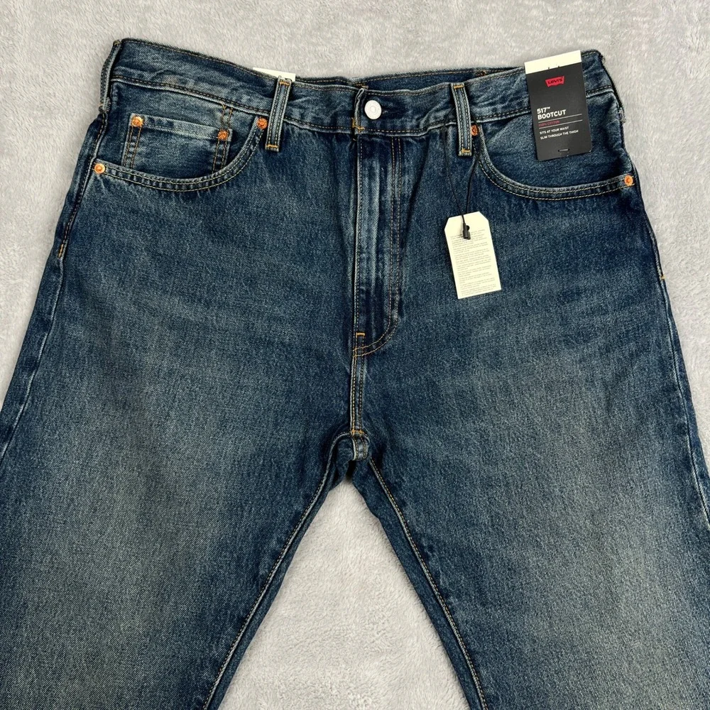 Levi's Premium 517 Bootcut Jeans 38x30 Tough As Boots Dark Wash NWT 00517-0278